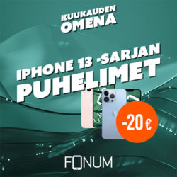 (Fonum) iPhone 13 -sarja -20 € (norm. alk. 619 €) Voimassa 1.-30.4.2023
