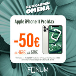 (Fonum) Kuukauden Omena: iPhone 11 Pro Max −50 € (alk. 469 €) Voimassa…