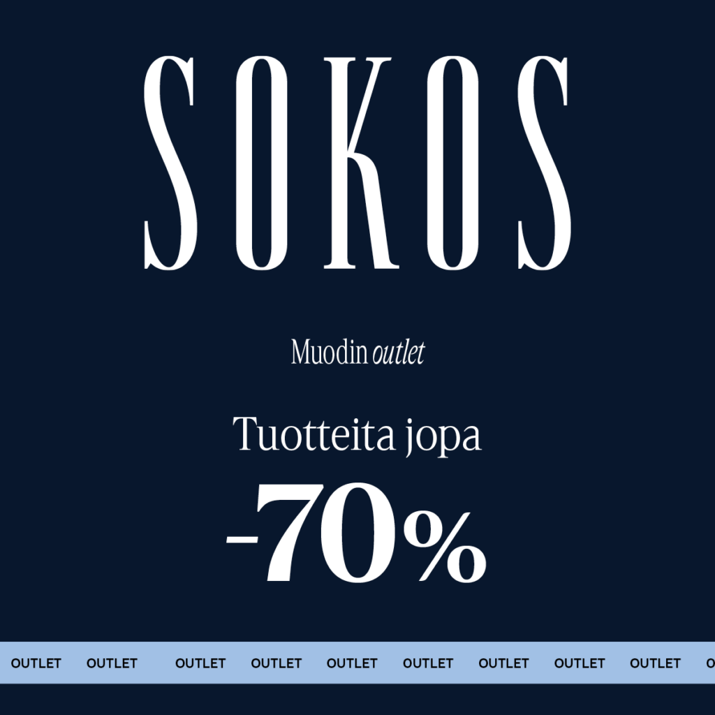 Sokoksessa muodin outlet, tuotteita jopa -70%. 